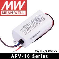 Sterownik LED Meanwell APV-16 serii 5v/12v/15v/24v meanwel transformator LED IP42 zasilacz LED Adapter stałe napięcie