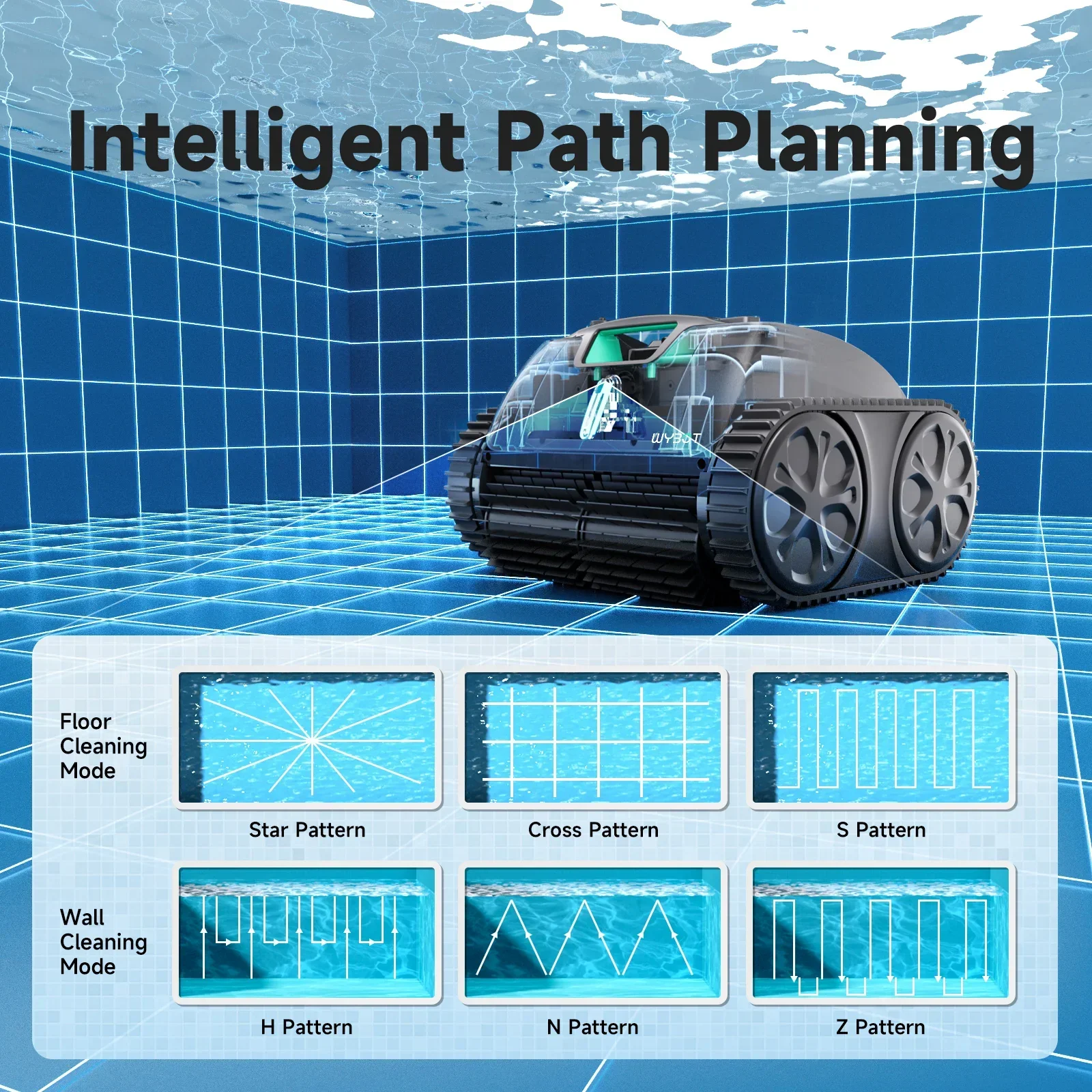 Cordless Pool Cleaner Vacuum  Swimming Pool Robot C1Max Stronger Suction 180um Filtration APP Control Runtime 180mins