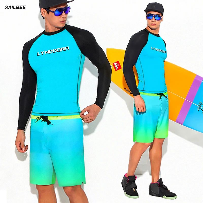 

Спортивная одежда для серфинга с длинным рукавом, мужские пляжные купальники, плотный базовый слой, гидрокостюм для подводного плавания и каякинга, купальный костюм для дайвинга