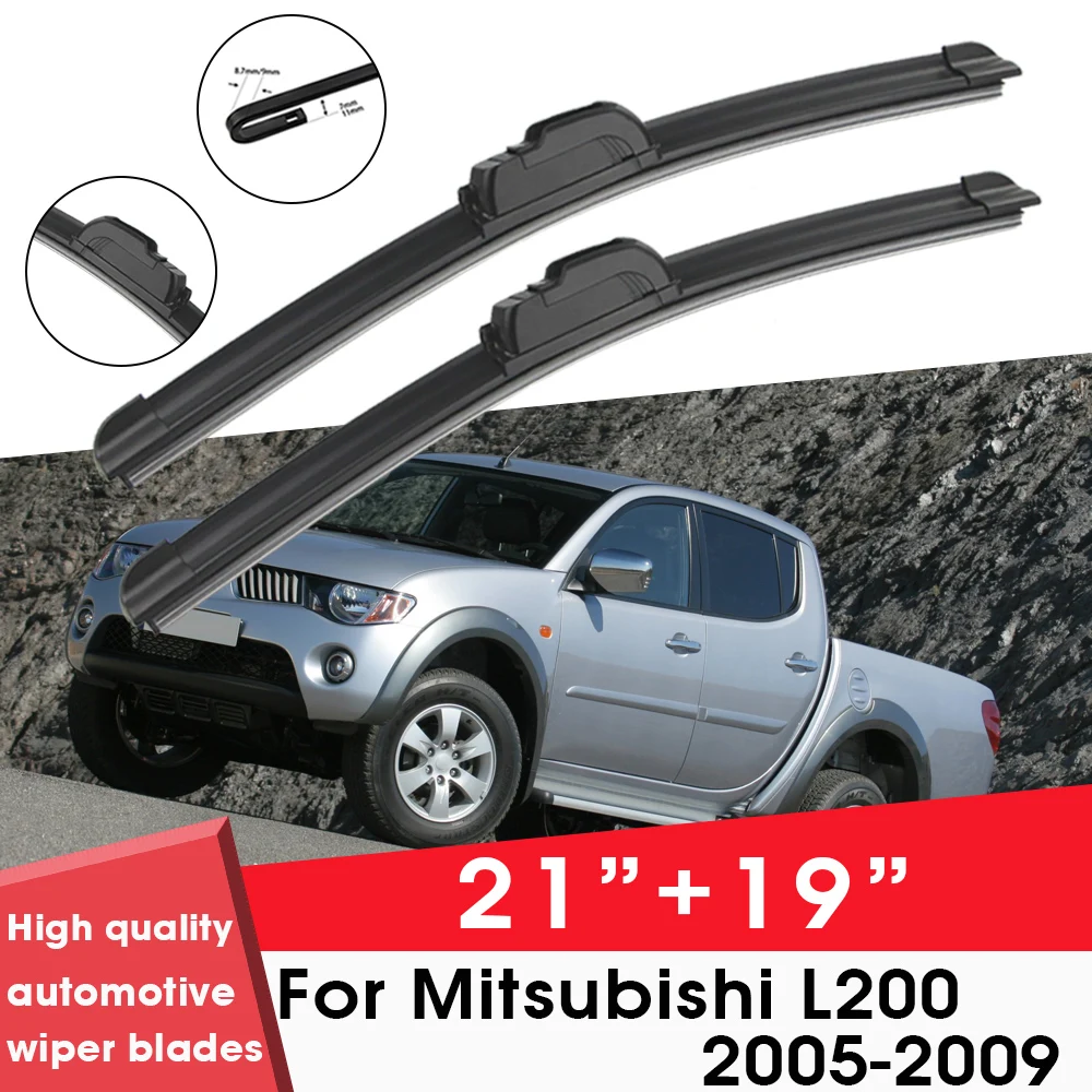 

Car Wiper Blade Blades For Mitsubishi L200 2005-2009 21"+19" Windshield Windscreen Clean Rubber Silicon Cars Wipers Accessories