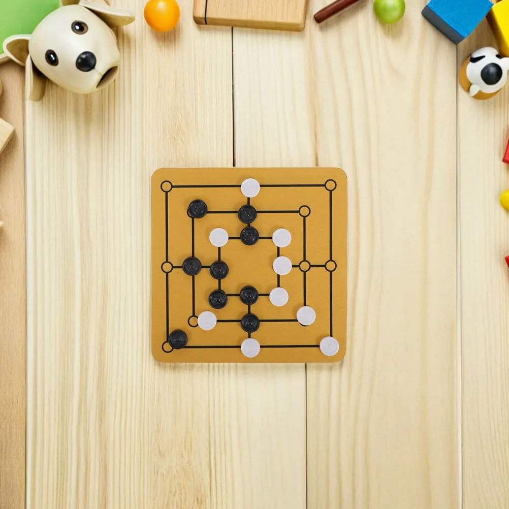 

2 Set Nine Men's Morris Checkers Strategy Game Portable Travel Family Brain Teaser Board Set Nine Men's Strategy Game