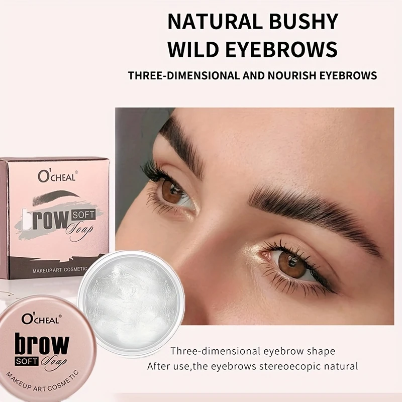 Gel fissante per sopracciglia selvagge, cera per sopracciglia a tenuta forte, sapone per sopracciglia impermeabile resistente al sudore, pomata per sopracciglia, cera rinfrescante trasparente