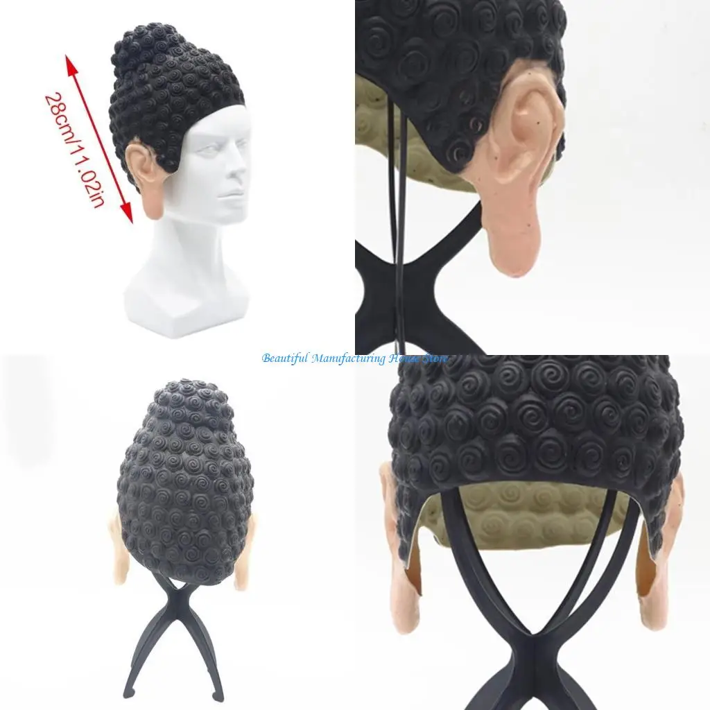 

E56A Забавная латексная кепка Будды для взрослых, буддийский головной убор унисекс для вечеринок и мероприятий, костюм для убор