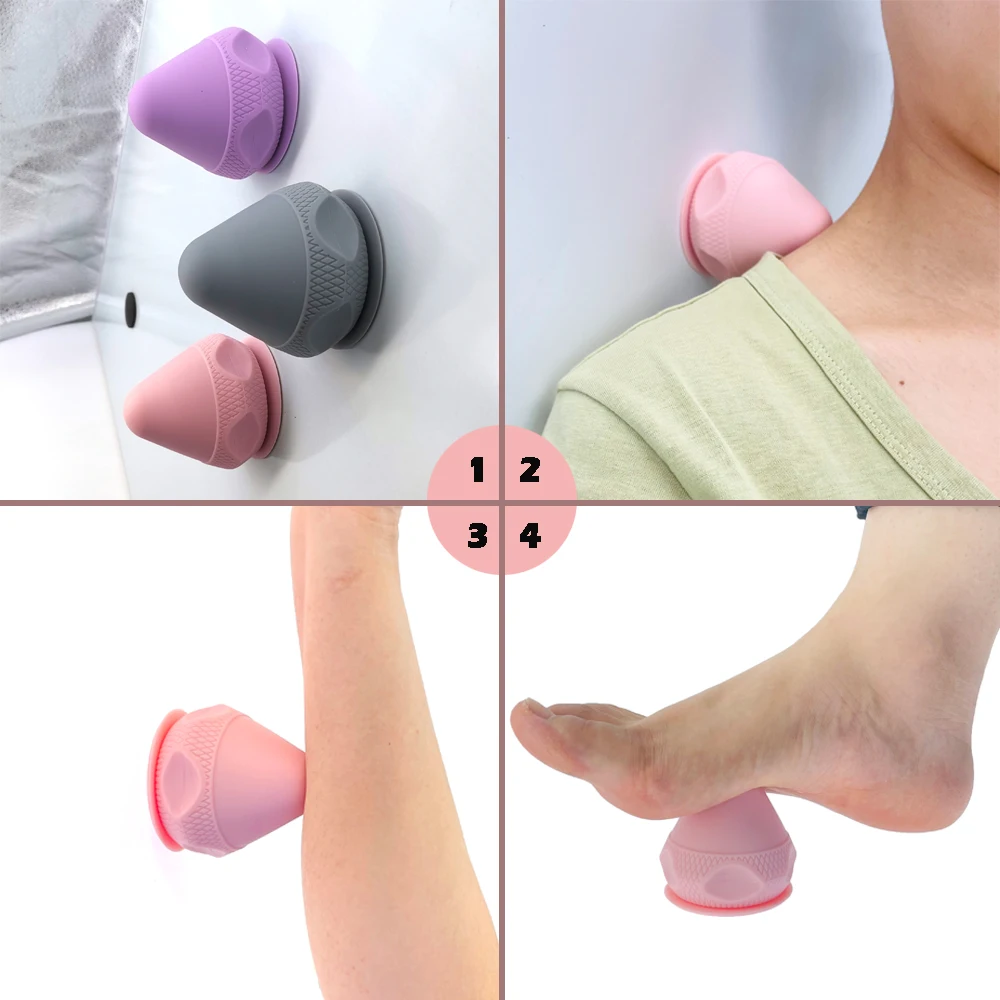 Silicone Massage Cone Solid Adsorption Ball Psoas Thoracic Spine Back Scapula Foot Yoga Muscle Release Massage Apparatu