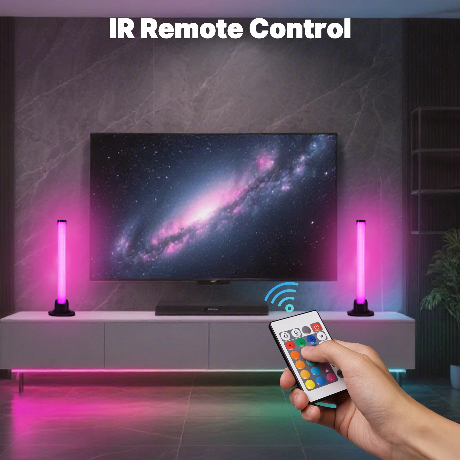 MOES-barra de luz RGB con sincronización de música, ritmo con Control remoto IR, PC, escritorio, decoración del hogar, gabinete, retroiluminación, sala de juegos, alimentado por USB
