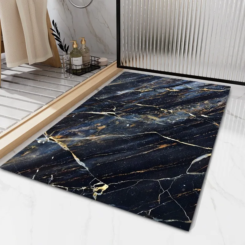 الحصير الحديثة الحد الأدنى الرخام طباعة الحصير للحمامات المطابخ والحمامات حصيرة التي تمتص الماء جافها بسرعة وغير قابلة للانزلاق #2