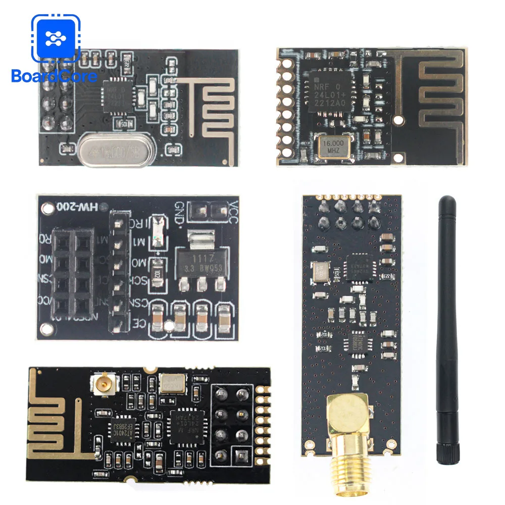 NRF24L01 Module Wireless Data Transmission Module 2.4GHz NRF24L01+PA+LNA with Antenna 1100M Distance GT24 for Arduino