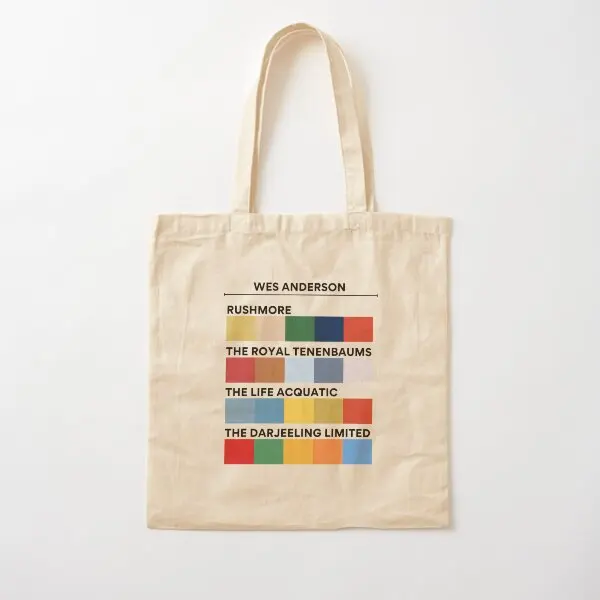 Wes Anderson Color Palettes Cotton  Canvas Bag Unisex Fabric Reusable Grocery Shopper Fashion Shoulder Bag Handbag Women Casual