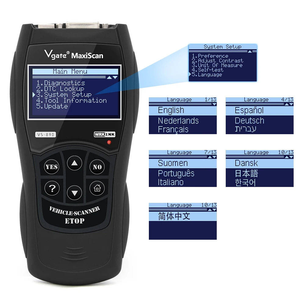 Newest OBD2 Scanner Maxiscan Vgate VS890 OBD Engine Fault Code Reader Analyzer ODB2 EOBD JOBD Car Diagnostic Scanner VS-890