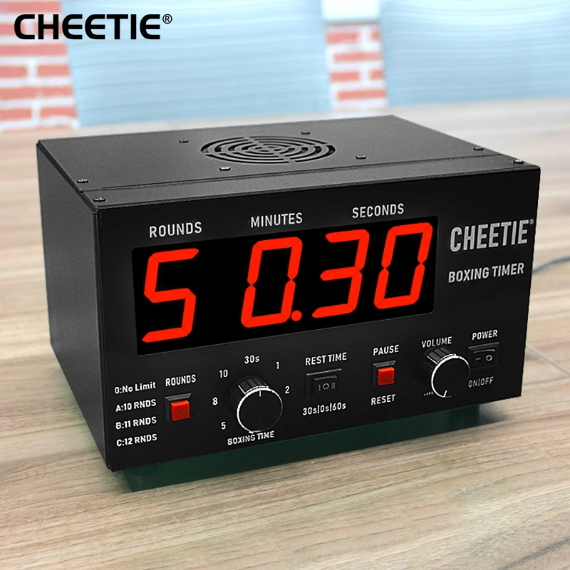 CHEETIE CP40 LED MMA الفاصل الزمني الرقمي التدريب مؤقت دائري الصالة الرياضية ساعة حائط العد التنازلي الملاكمة الموقت مع الجرس بصوت عال
