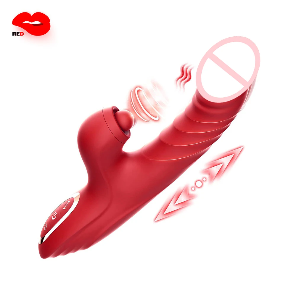 Women Retractable Vibrator Clitoris Sucker Piston Stimulator Tongue Licking G Spot Dildo Vagina Masturbator Sex Toy for Couples