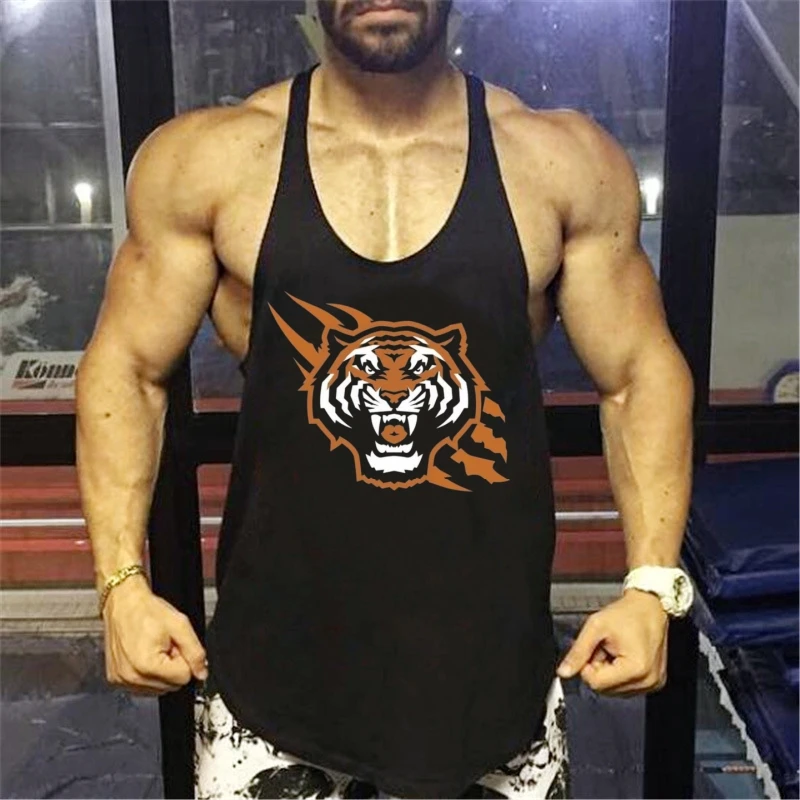 سترة رياضية للرجال مصنوعة من القطن بنسبة 100% بحزام رفيع على شكل حرف Y - قميص داخلي بدون أكمام لبناء العضلات وكمال الأجسام واللياقة البدنية ملابس غير رسمية #2