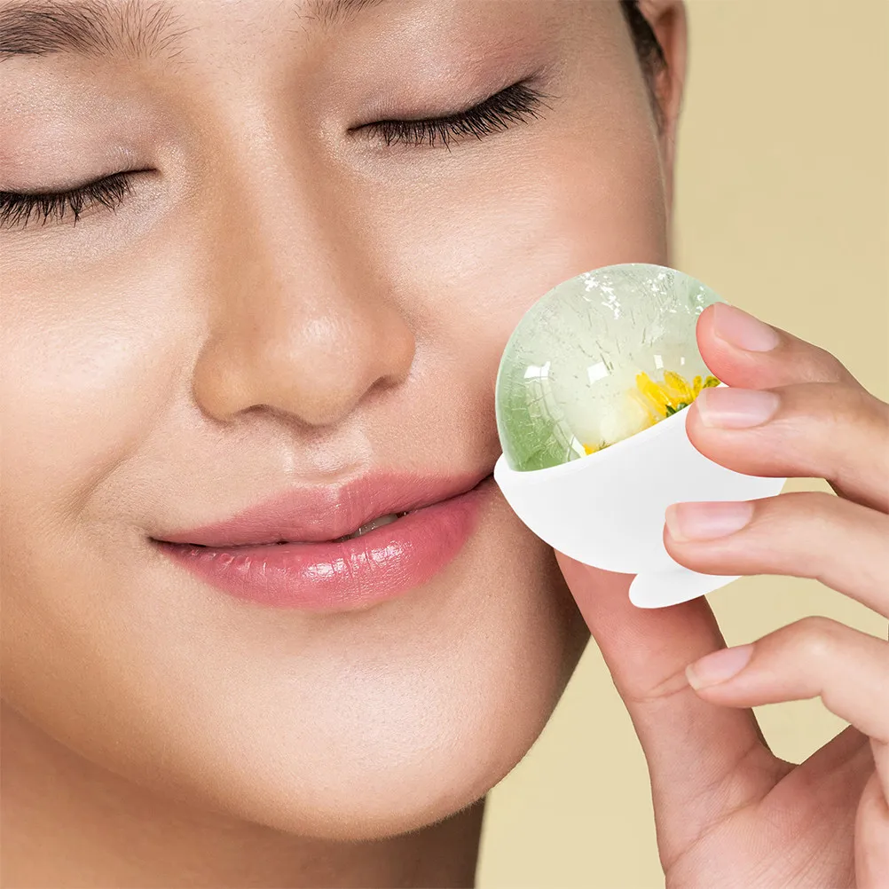 2Pcs Silicone Ice Face Roller Portable Reusable Skin Cooling Massage Tool for Facial Beauty Care Sensitive Skin