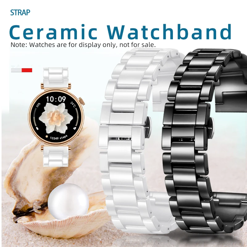 

Ceramic watchband For Huawei Smart Watch GT4 41mm gt4pro GT GT2 3 gt3PRO 46mm Men's and Women's Ceramic Watch strap bracelet