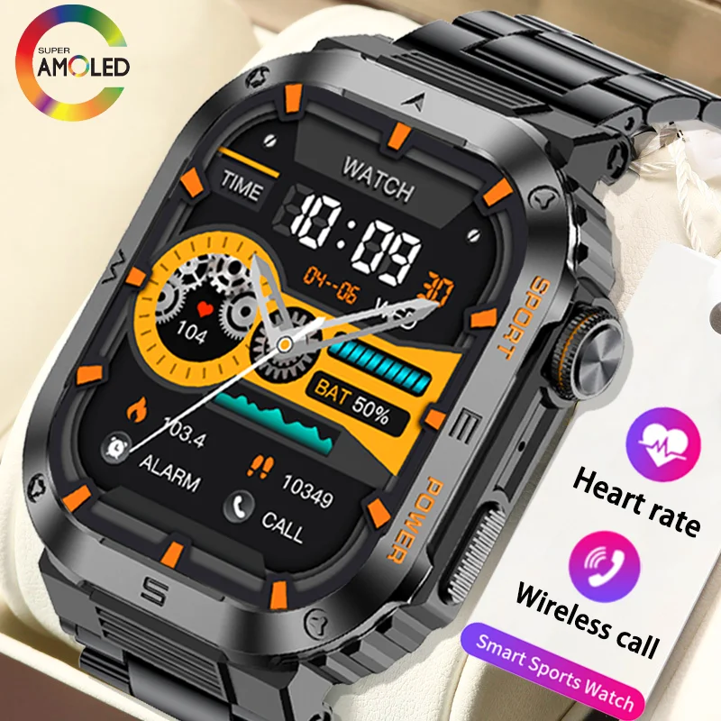 

2023 New Outdoor Military Smart Watch Men Bluetooth Call Smartwatch GPS Sport Waterproof Ftiness tracker Watch For Huwei Xiaomi