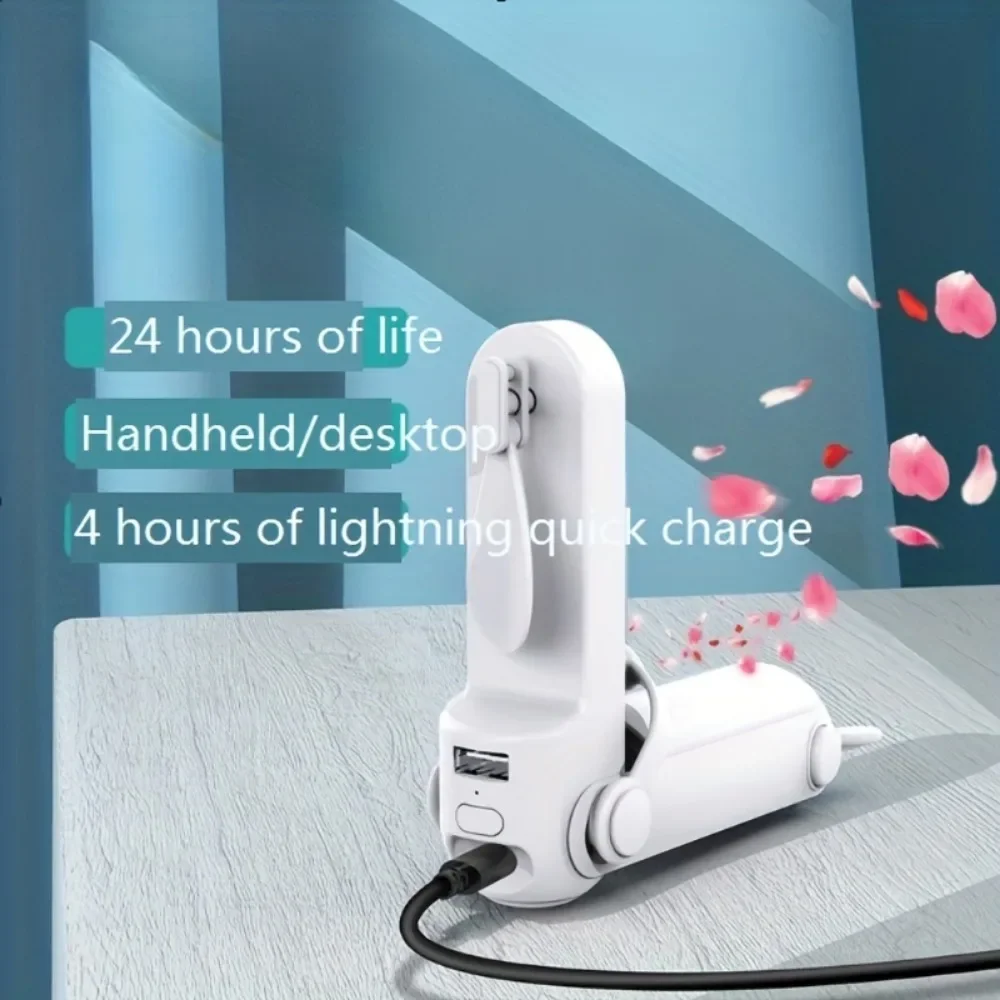 

Portable folding handheld fan USB multifunctional charging treasure Flashlight 3-in-1 mini fan, for outdoor activities ,camping