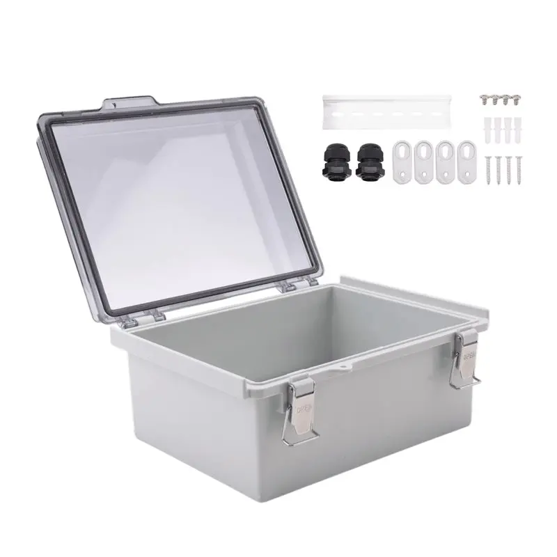 Outdoor Wifi Enclosure Weatherproof Locking Outdoor Wifi Box Waterproof Switch Router Enclosure Box 8.7X6.7X4.3Inch-A46I