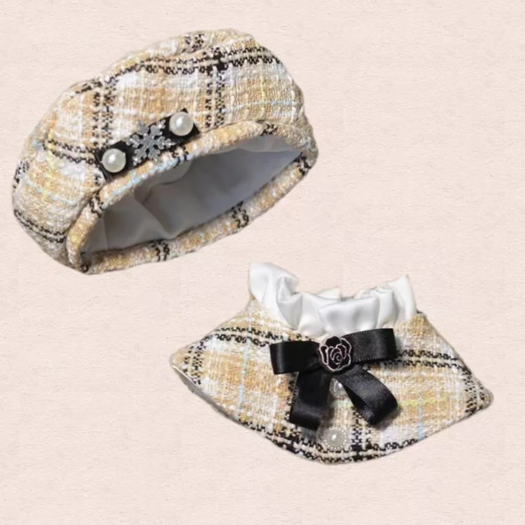 17CMvestiti labubu/vestiti per bambole in cotone, berretto, scialle alla moda, accessori labubu, 6 colori disponibili (senza bambola)