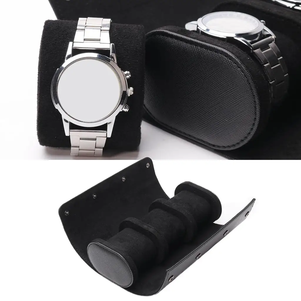 Universal 3Slot PU Leather Watch Roll Pouch Display Case Jewelry Collector