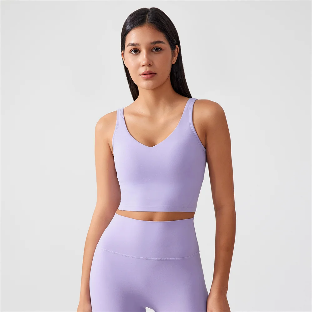 

Спортивный бюстгальтер для женщин, топ для йоги с фиксированной накладкой на грудь, спортивный жилет, противоударные топы для тренировок, одежда для йоги, U-образный укороченный топ для фитнеса на спине