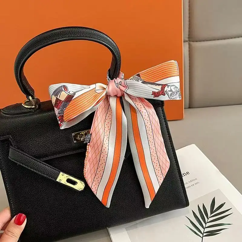 5*90cm Vier Jahreszeiten Dekorative Gemüse Korb Krawatte Einkaufstasche Schleife Tasche Seidenschal Krawatte Tasche Band Twill Kleines langes Band