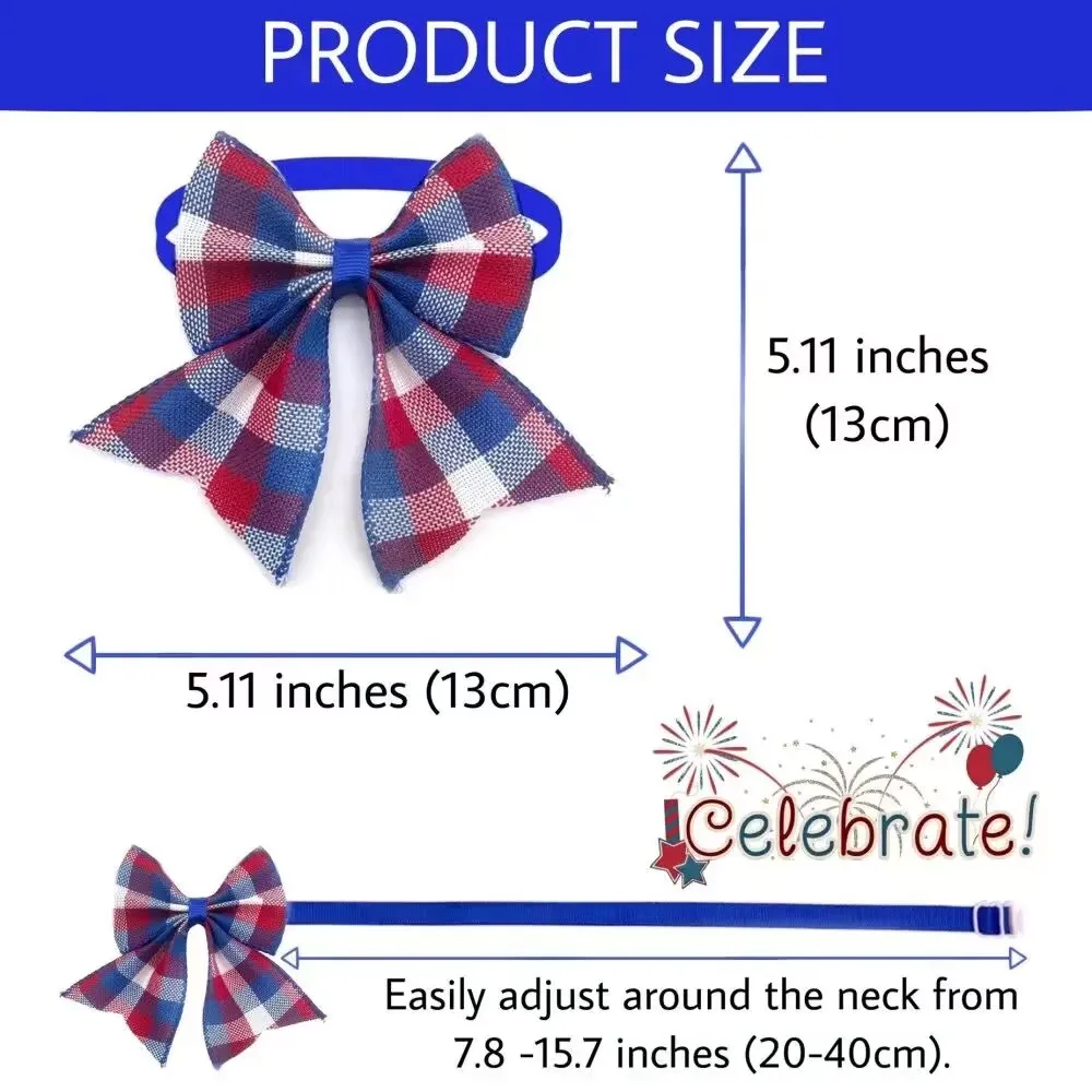 50/100pcs New Dog Bowties 4th July American Flag Design Fashion Cute Neckties for Small Dogs Puppy Pet Dog Bows Grooming Product