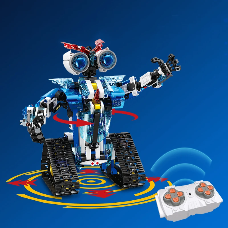 Technische Intelligente Creatieve Cool Robot Afstandsbediening Bouwstenen Set Elektrische Robot Bakstenen Speelgoed Voor Kinderen Verjaardagen Geschenken