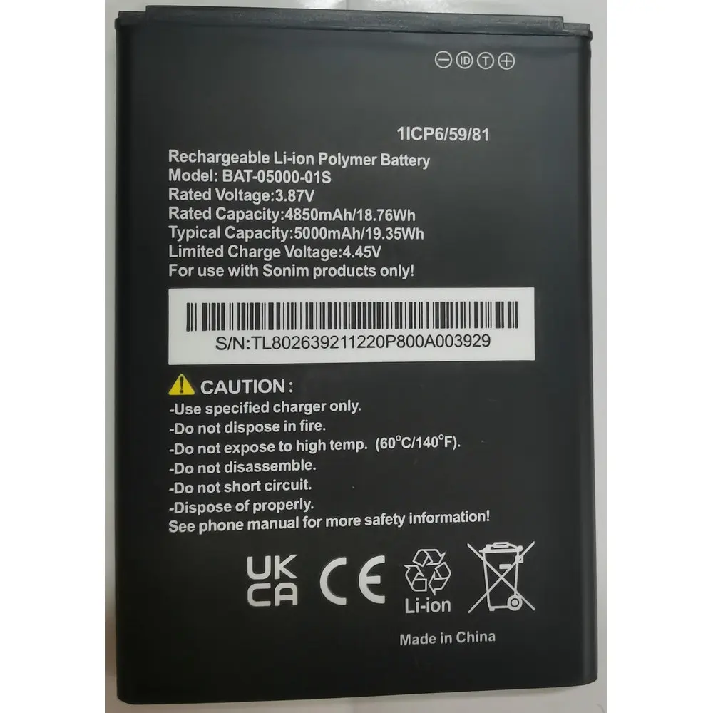 New BAT-05000-01S Replacement Battery For Sonim XP10 XP9900 Router Use with Sonim Products Only ! 1ICP6/59/81