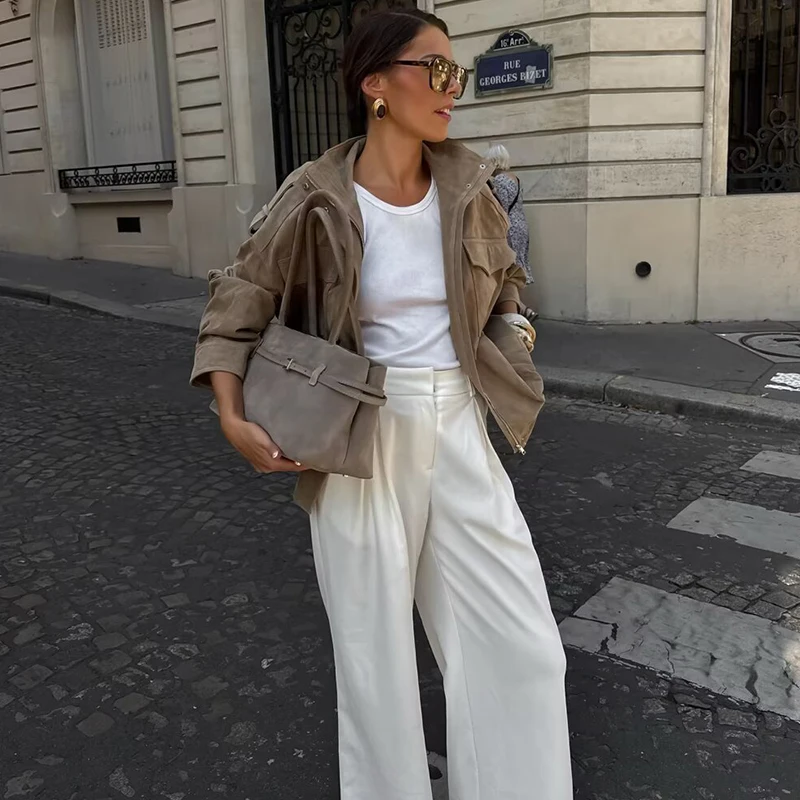 سترات الخريف النسائية 2025 معاطف جديدة موضة فضفاضة للشباب الخريف الشارع سترات دافئة معاطف نسائية أنيقة للشباب للسفر ملابس خارجية