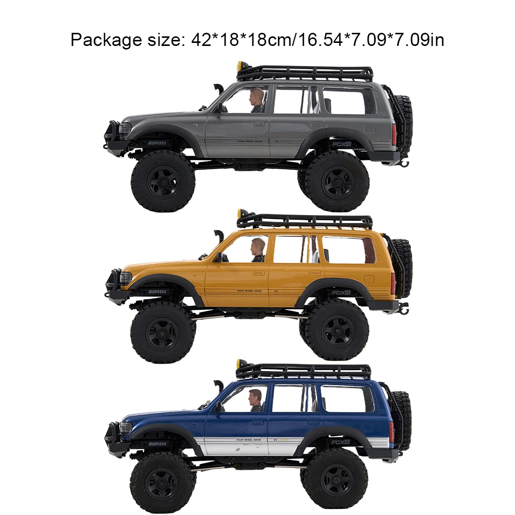 1/18 FMS FCX18 LC80 coche de escalada coche de Control remoto 2,4 Ghz 4WD simulación eléctrica todoterreno modelo de coche Control de dirección definitivo
