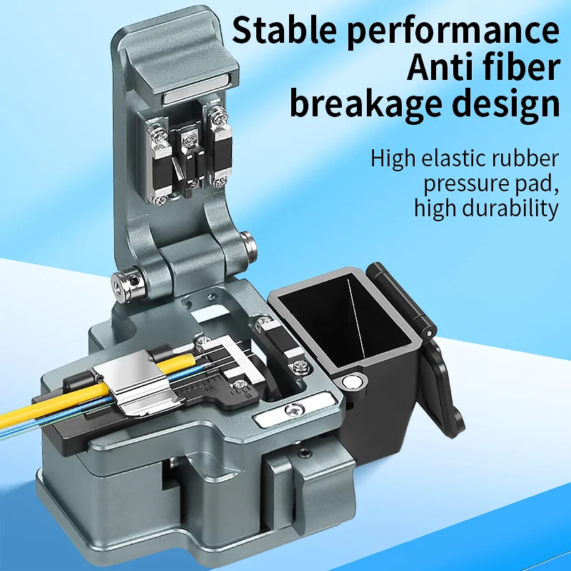COMPTYCO K1 Optical Fiber Cleaver Fiber Optic Cold Connection/Fusion Splicing Cutting Tool Fiber Cutter With Waste Fiber Box