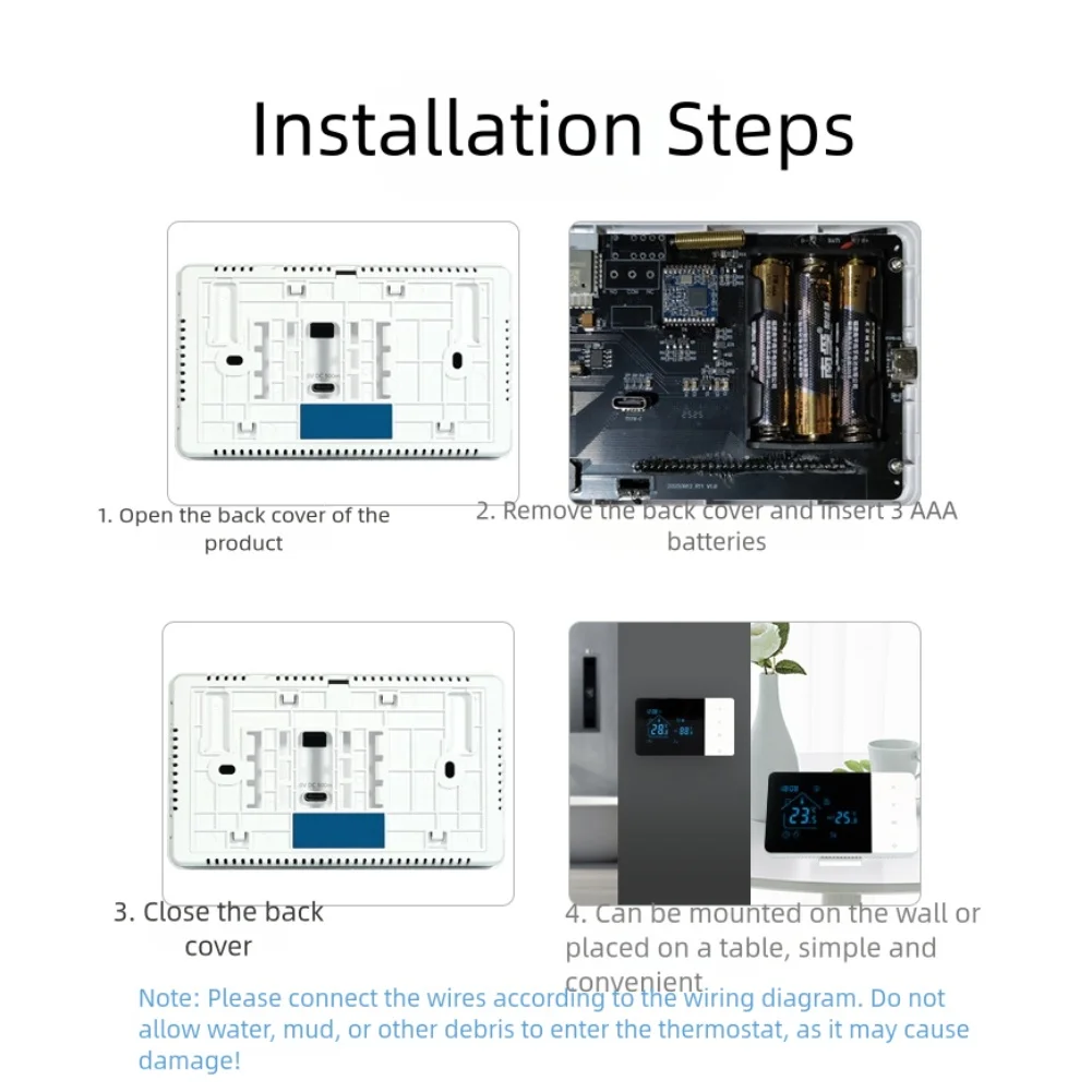 

Adjustable Temperature Thermostat Voice Controlled Thermostat Energy Efficiency 7 Days Programmable Schedule For Tuya App