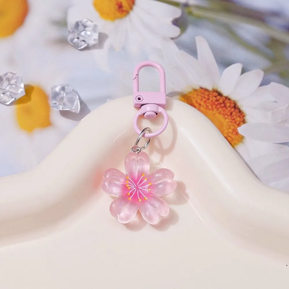Fashion Resin Flower Keychain Colorful Car Key Ring Floral Backpack Hanging Decoration
