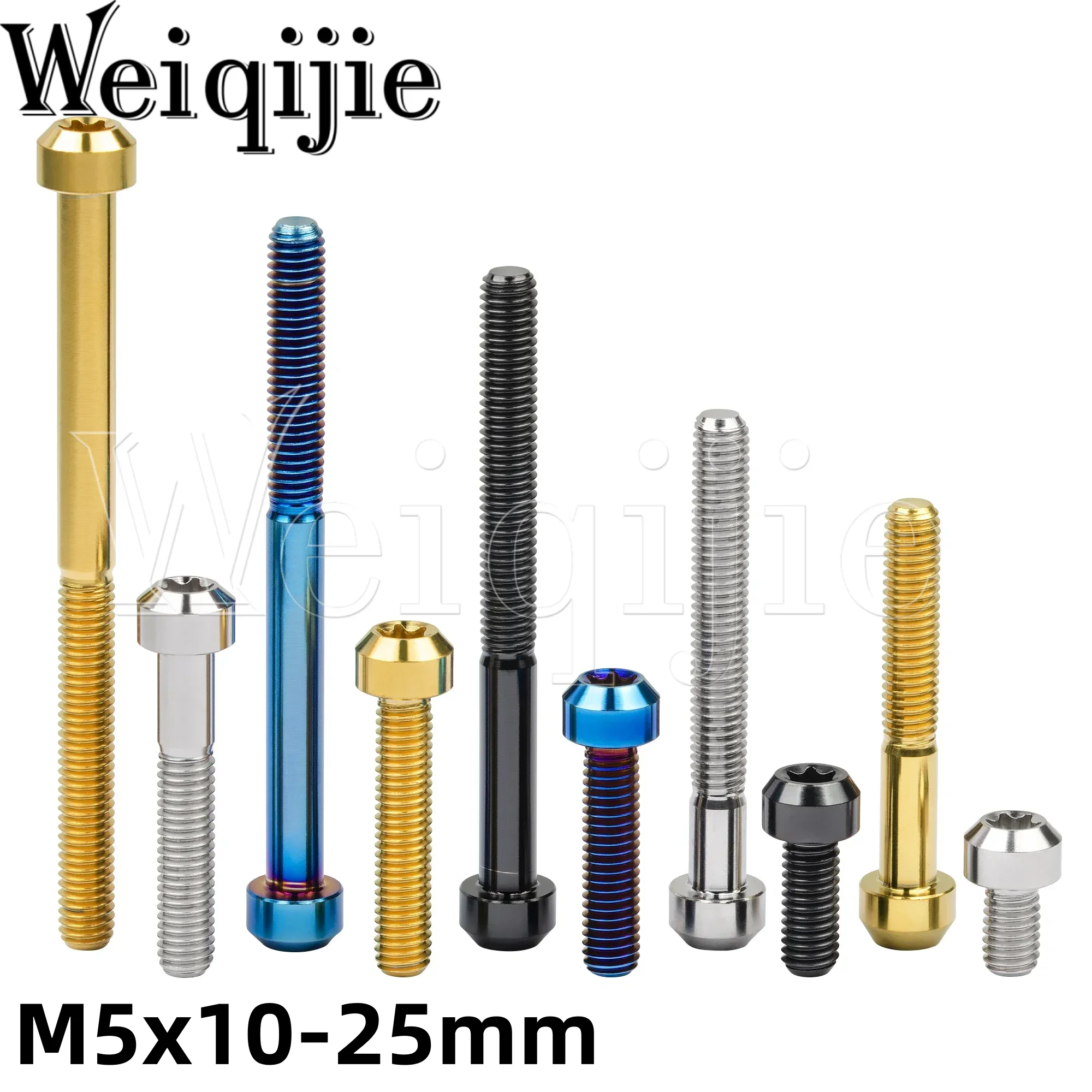 

Weiqijie 6PCS M5x10 15 20 25 mm Titanium Bolt Rounded Column Torx Head Screw For Bicycle Motor