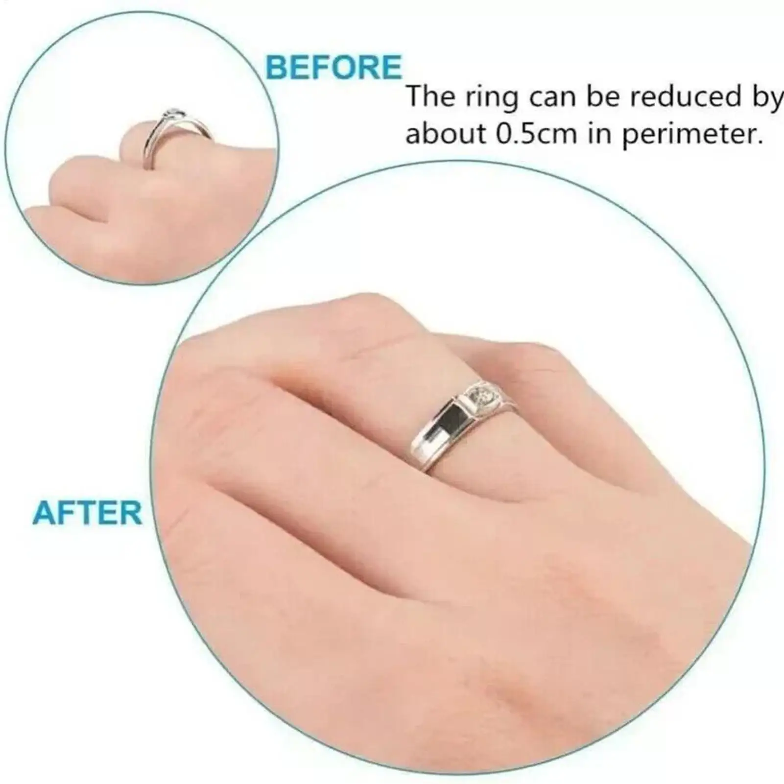 19PCS Invisible Transparent Ring inner Adjuster Guard Insert Tightener Reducer Resizing Fitter Jewelry Tools For Any Rings
