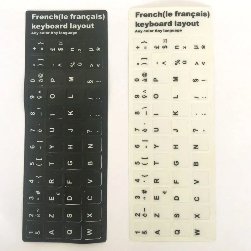 

1pcs Franch French Keyboard Sticker Layout Durable Alphabet Black or White Letters for Universal Laptop Desktop