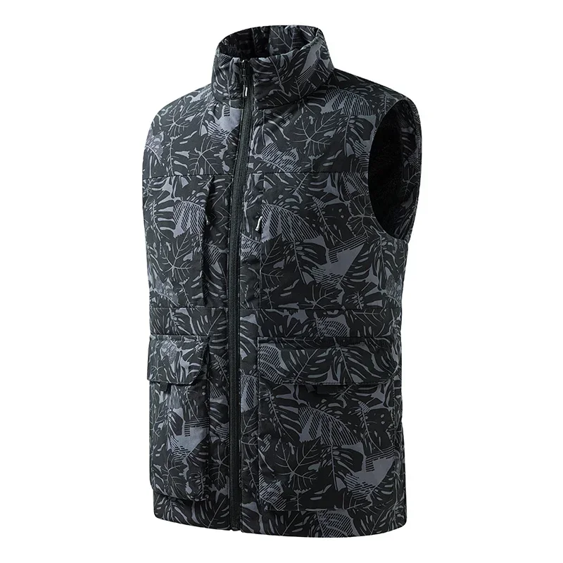 

Новая мужская двусторонняя куртка без рукавов, жилет, толстая теплая флисовая рабочая одежда, топы, жилет-карго, ветровка