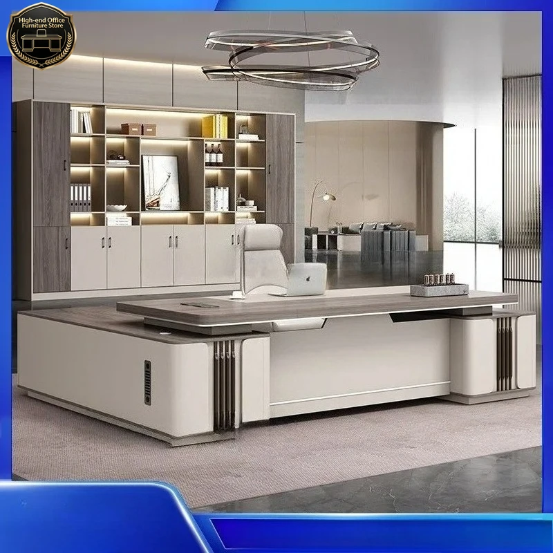 

Современный офисный стол для руководителя, большой рабочий стол для менеджера/директора, простой комплект с креслом, офисная мебель