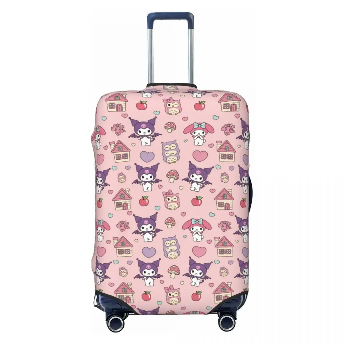 

Custom My Melody And Kuromi Travel Luggage Cover Elastic Suitcase Cover Protector Fit 18-32 Inch