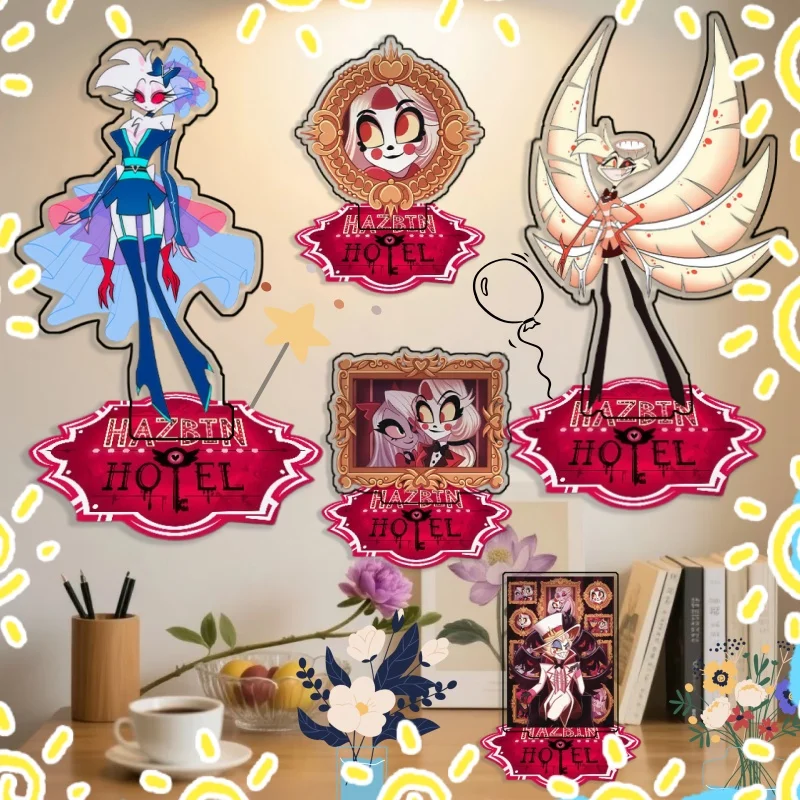 

Standing Sign for Hazbin Hotel Alastor Charlie Morningstar Acrylic Desktop Stand Decorating Self Made Collection Toys Fans Gifts