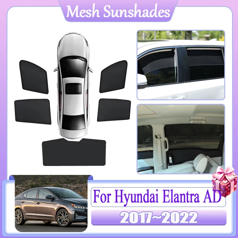 

Car Mesh Sun Shades For Hyundai Elantra AD Avante 2017~2022 Magnetic Sunshades Cover Coverage Sunscreen Window Visor Accessories