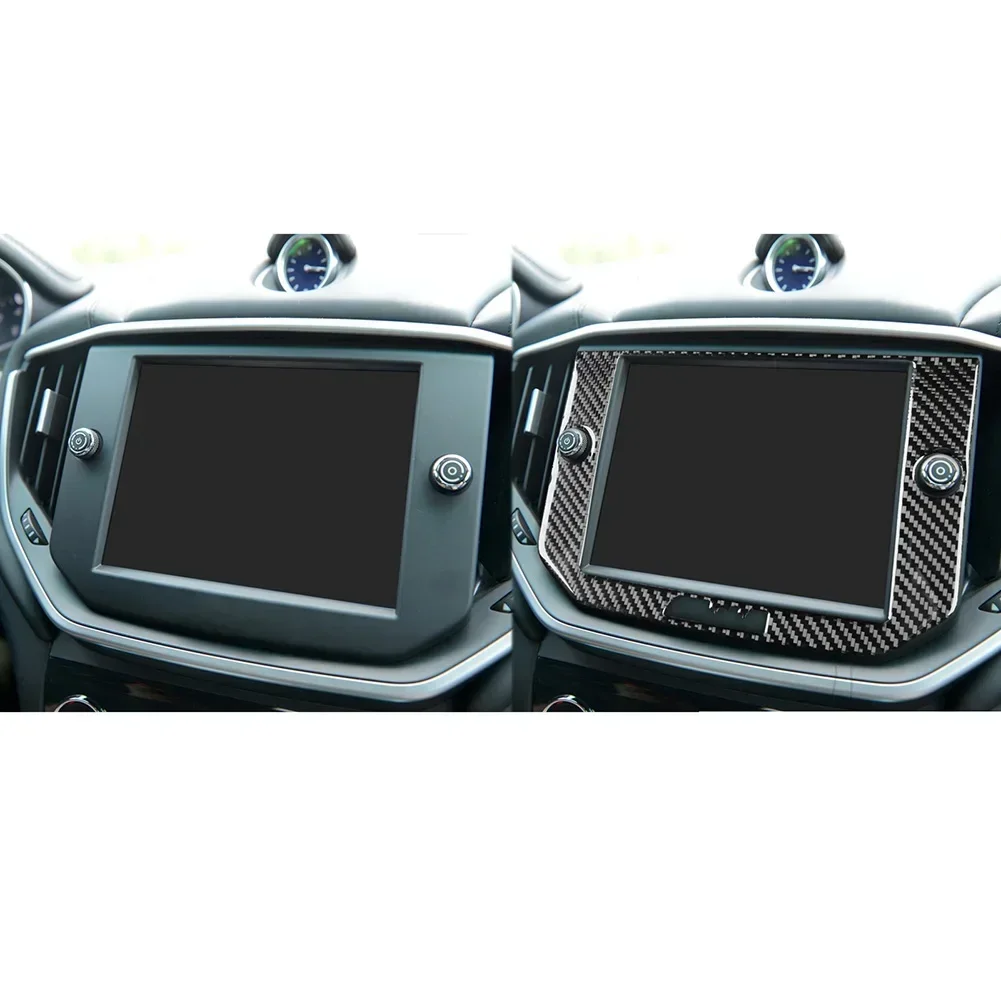 Carbon Fiber GPS Navigation Panel Cover Fit For Maserati Ghibli 2014-2015 Black Practical Auto Accessories Tools