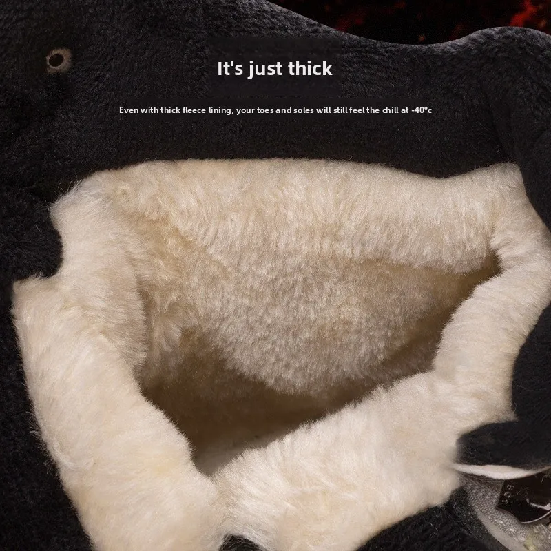 冬のメンズブーツ新しいミッドカーフコットンシューズ防水レザースノーブーツ屋外滑り止めハイキングブーツ豪華な暖かい冬のブーツ