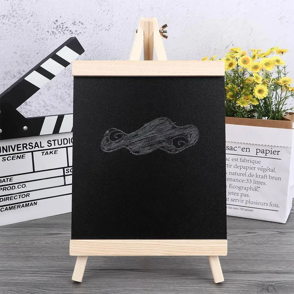 Simple Wooden Black Boards Pine Wood Easel Chalkboard Collapsible Writing Tool Classical Drawing Accessories