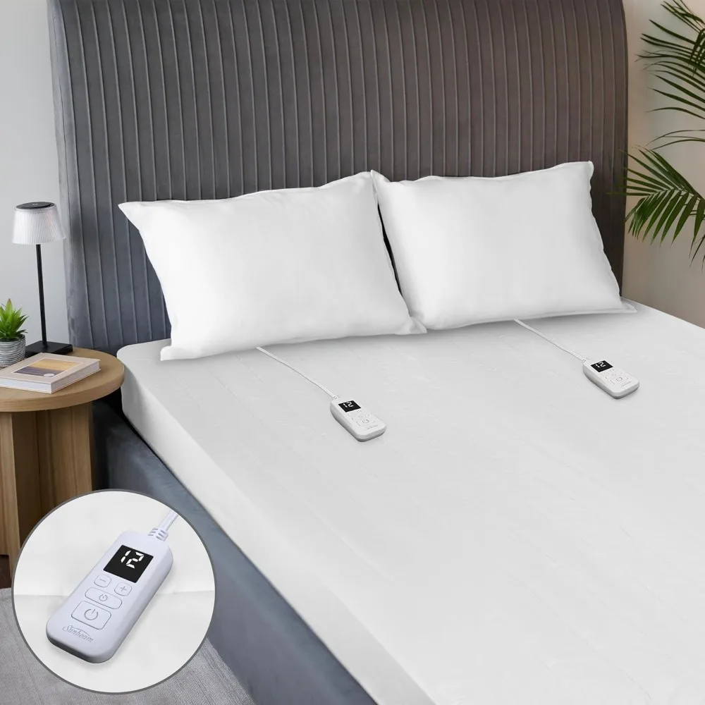 

Electric Restful Quilted Heated Mattress Pad King 80 x 76 12 Heat Settings 12-Hour Auto Shut-Off Extra-Cozy Fabric Deep
