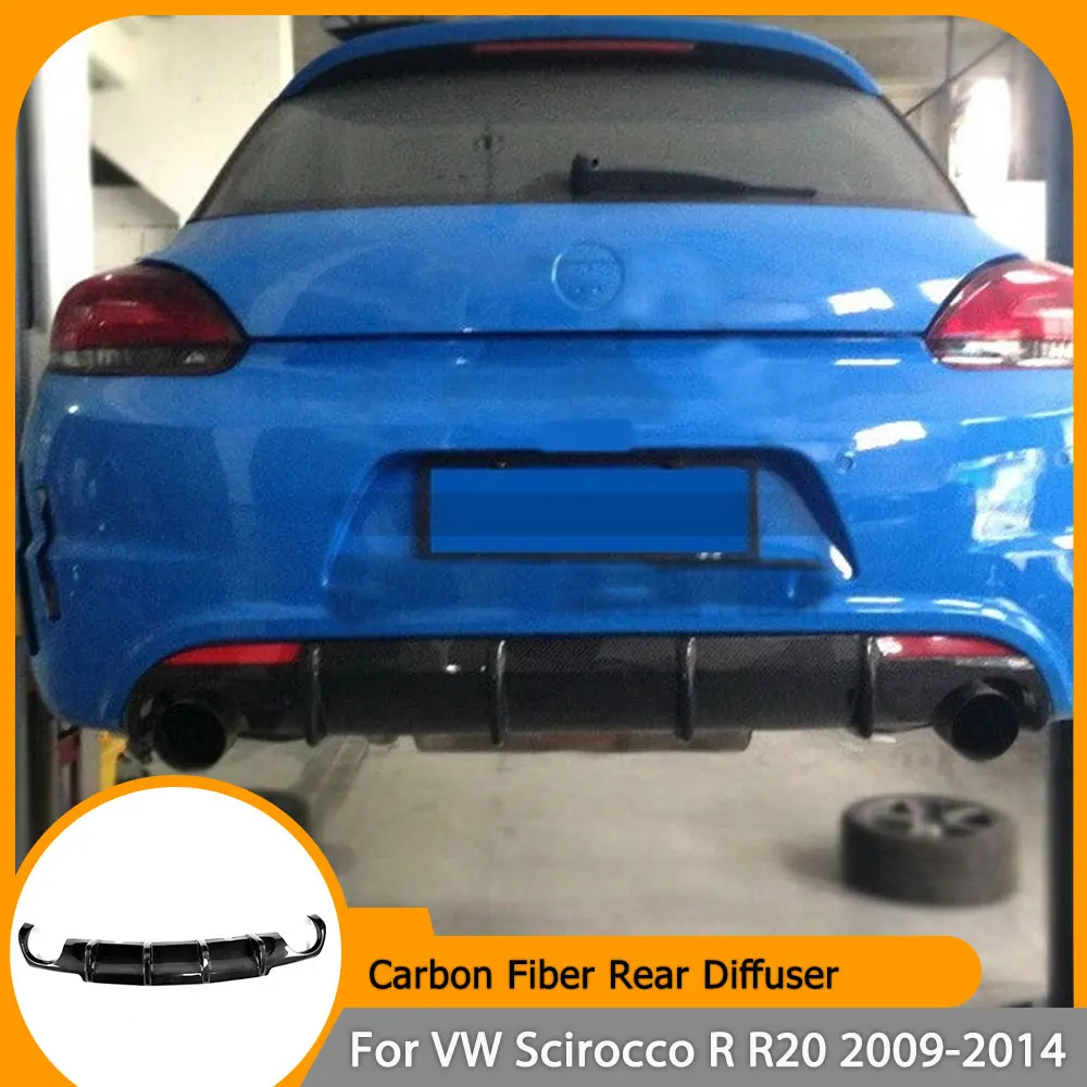 

Задний диффузор из углеродного волокна, спойлер для Volkswagen VW Scirocco R R20, бампер 2009-2014, черный спойлер заднего диффузора FRP