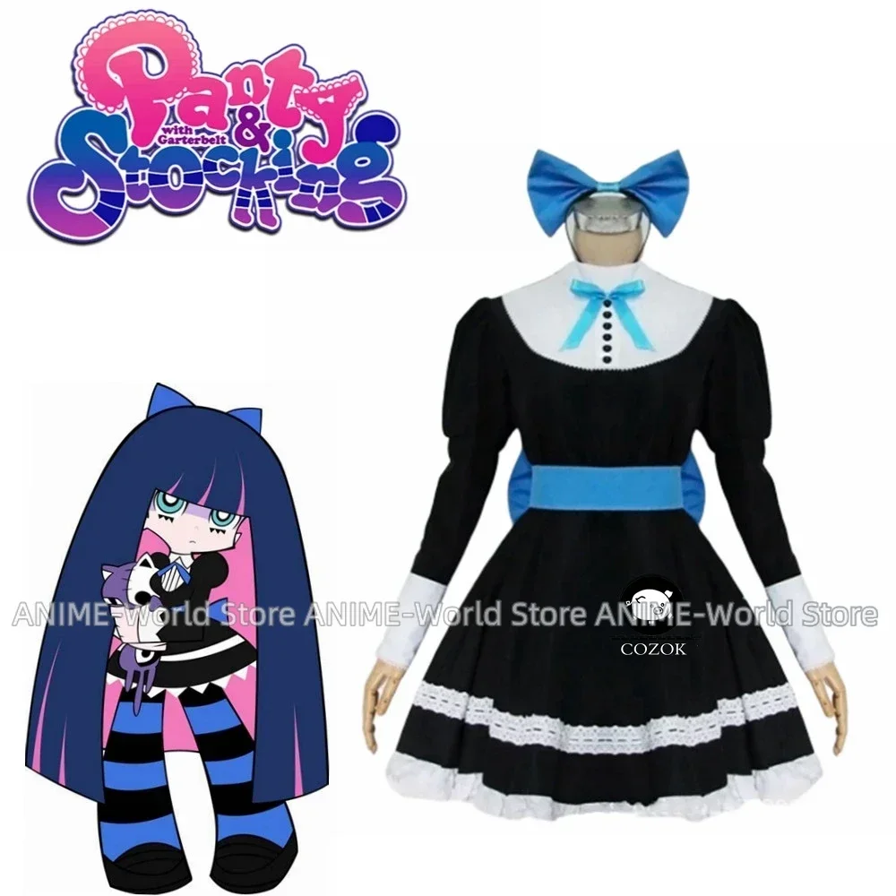 

Panty & Stocking with Garterbelt Heroine Anarchy Stocking Black Dress Cosplay Costume Lolita Dress