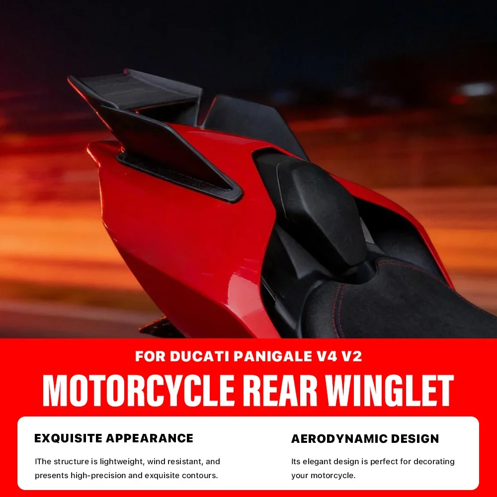 New Fixed Rear Airfoil For DUCATI Panigale V2 V4 V4S V4R Streetfighter V2 V4 V4S V4R 2018-2024 Spoiler Winglets For Motorcycle