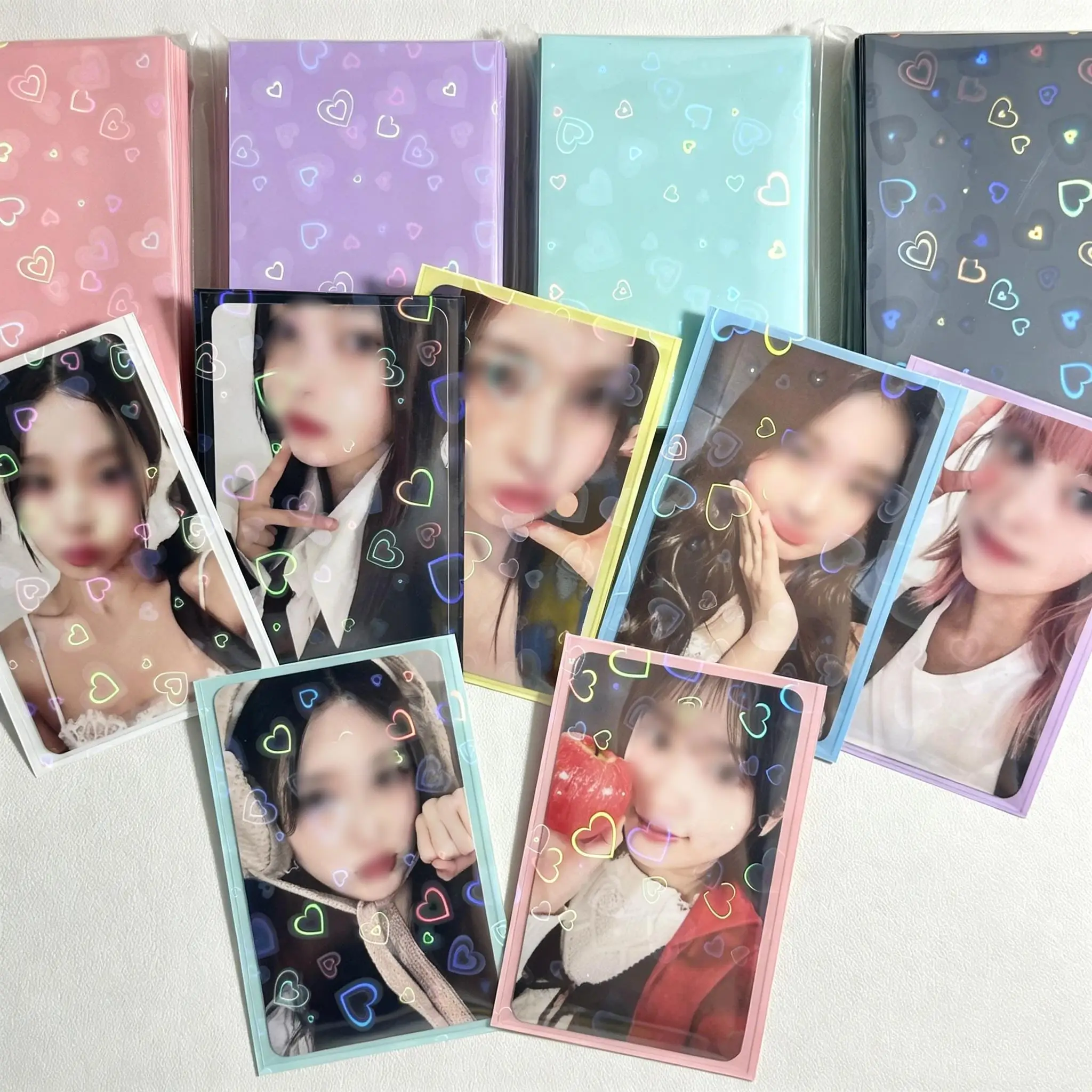 Sharkbang 50pcs/Lot Holo Card Sleeves 60x90mm 20C Macaron Color Kpop Holder For Postcards Films Game Cards Photocard Protector