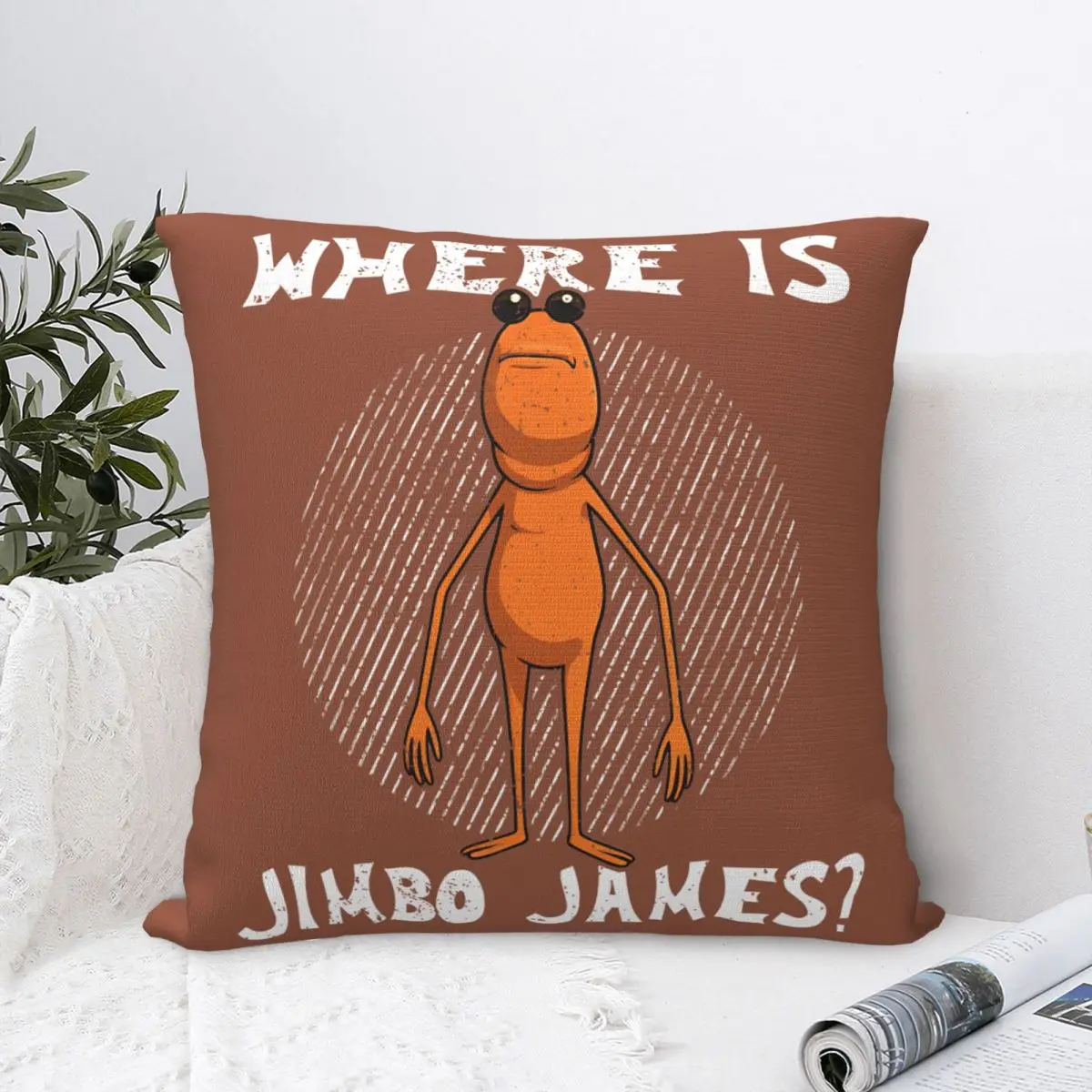 Marcus The Worm Where Is Jimbo James Meme Pillowcase Polyester Cushion Cover Decorations Throw Pillow Case Cover Home 45*45cm